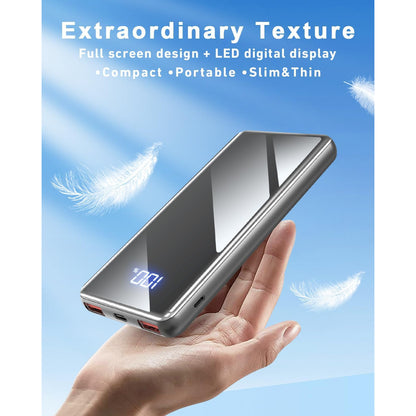 Lazci 20,000mAh 22.5W USB-C Power Bank - Gray Fast Charger