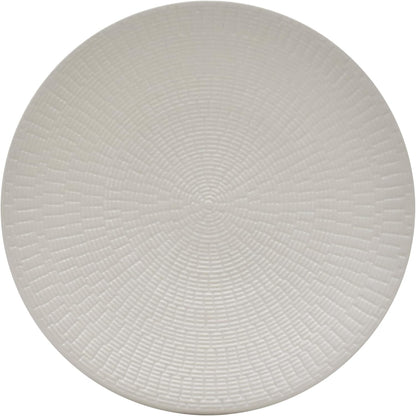 ECHTWERK Vintage Blanka 18-Piece Stoneware Dinnerware Set for 6, Cream Embossed