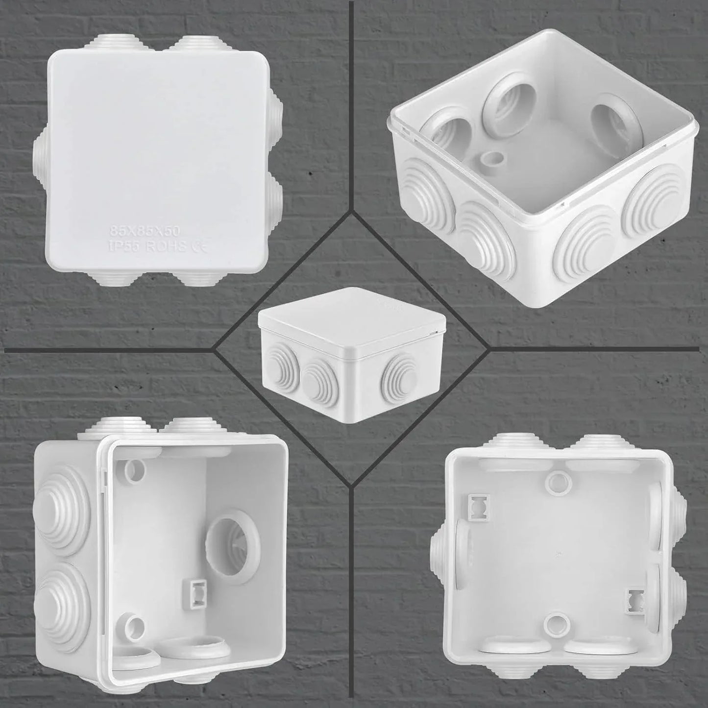 Joyzzz 4-Pack ABS Junction Box IP65 Waterproof Outdoor Enclosure - Gomix Brands Outlet