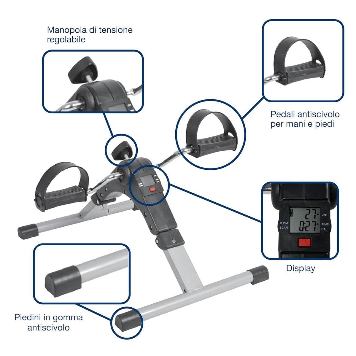 GIMA 43151 Folding Pedal Exerciser with Display