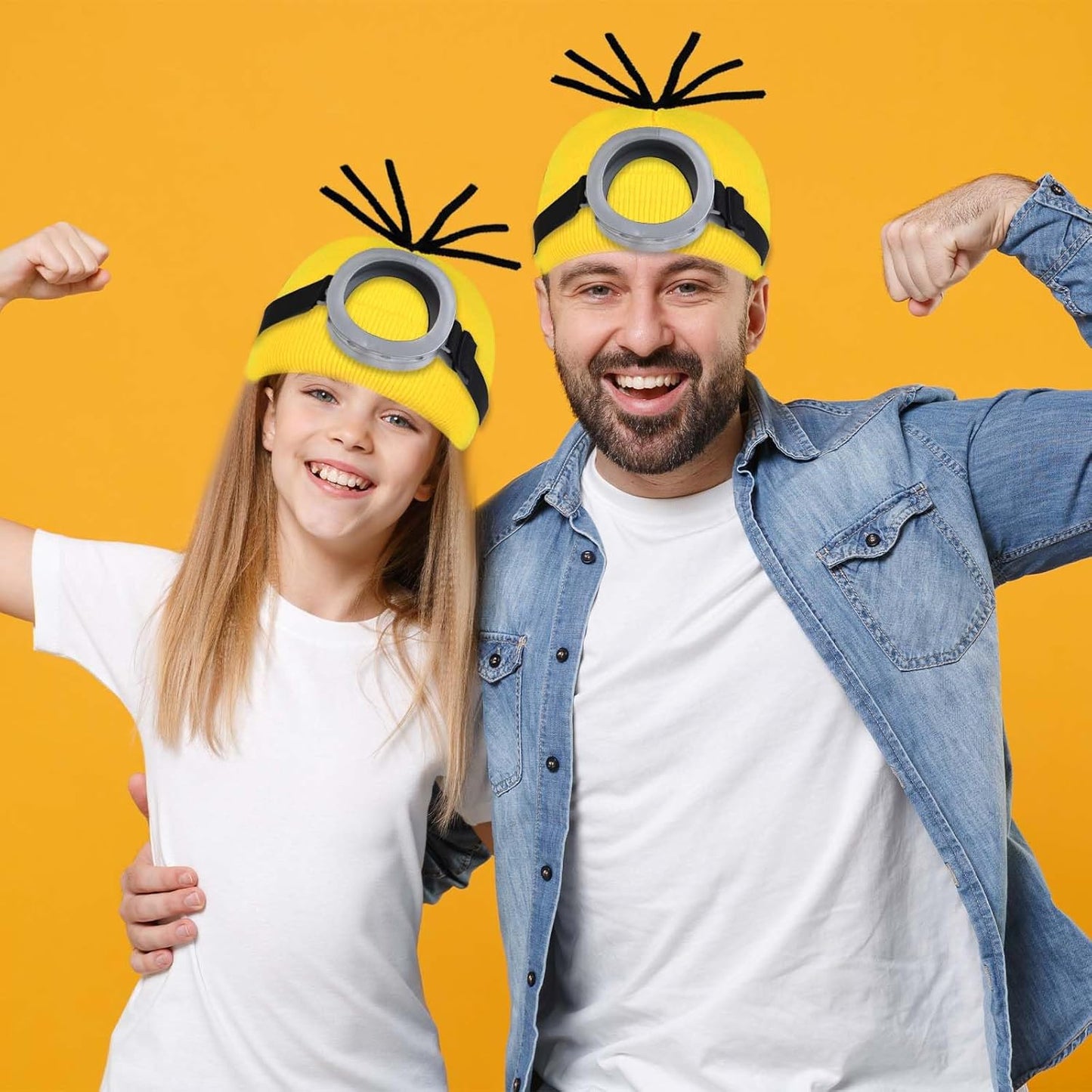 Steampunk Goggles, Yellow Beanie, Black Gloves – 3‑Piece Halloween Costume Set