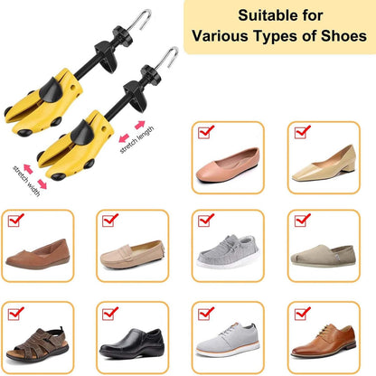 Halcent Two-Way Adjustable Shoe Stretcher Kit with Horn