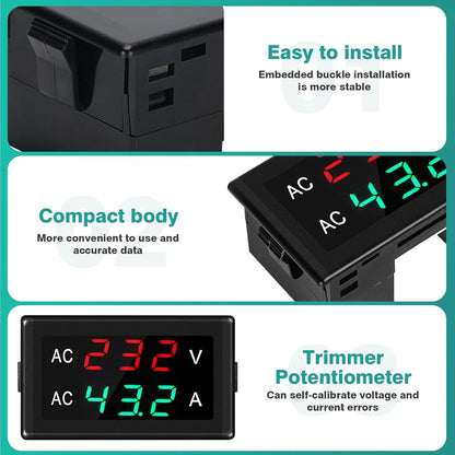 Jadeshay KBADBCNDD-GSLJH109914 Digital Voltmeter Ammeter AC50-500V 0-120A