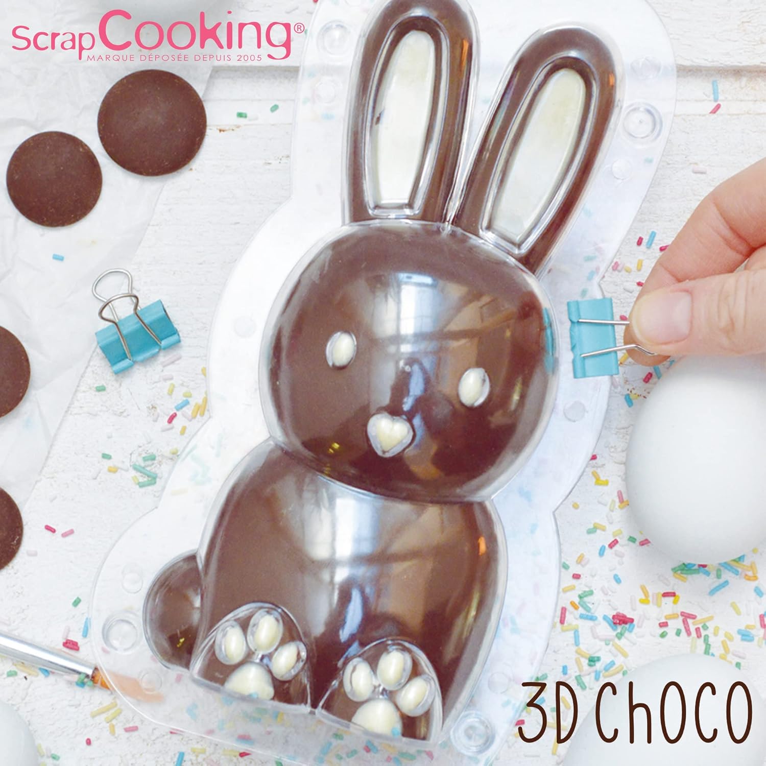 Transparent 3D Chocolate Rabbit Baking Mould – Professional Easter Candy Form