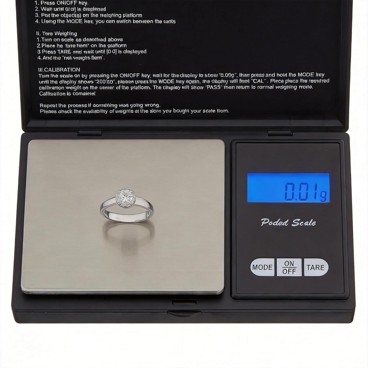 XDFEWFJH Digital Scale 500 g x 0.01 g Milligram Scale for Espresso Jewelry & Coffee with Tare LCD Display Batteries Included