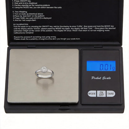 XDFEWFJH Digital Scale 500 g x 0.01 g Milligram Scale for Espresso Jewelry & Coffee with Tare LCD Display Batteries Included