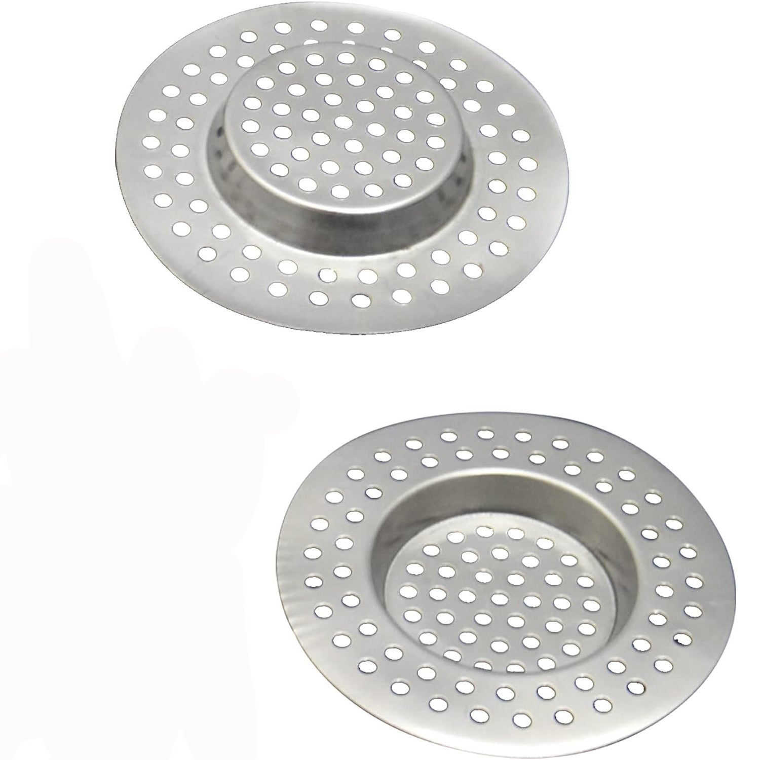 Sink Strainer Plug Hole Hair Catcher 2Pcs Stainless Steel Hair Catchers, Bathtub Shower Drain Cover Hair Catcher Sink Plug Stopper Drain Filter for Kitchen Bathroom Sink (7.6cm)