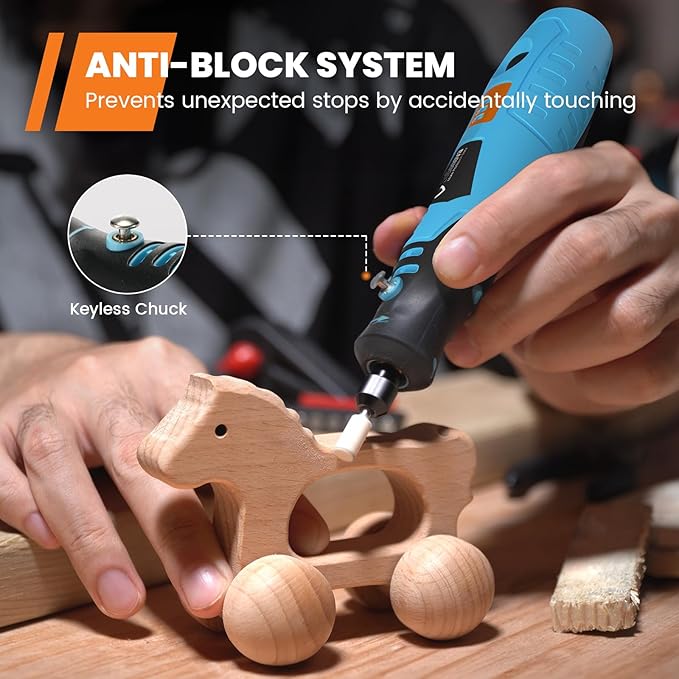 GoGonova 4V Cordless Rechargeable Rotary Tool Kit with 3-Speeds and 43 Accessories