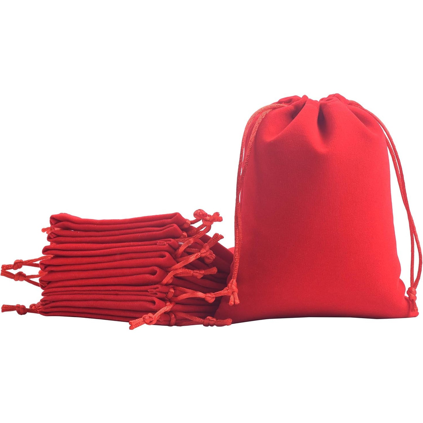 KONMAY Large Red Velvet Drawstring Bag 15x20cm
