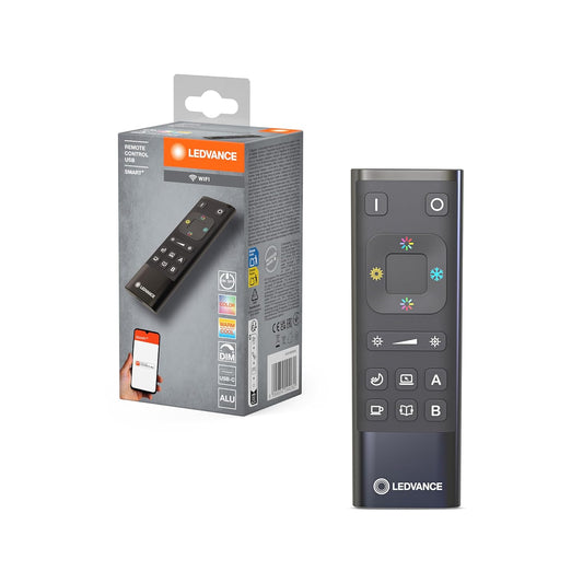 LEDVANCE SMART+ WiFi Remote with USB‑C Recharging, Black Aluminum