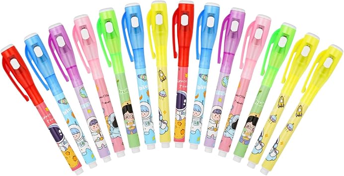 LANTRO JS Cartoon Notebook & Magic Marker with UV Light for Kids