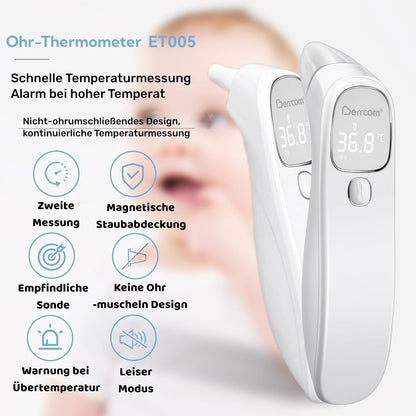 Berrcom Dual-Mode Contactless Forehead and Ear Thermometer with Fever Alarm