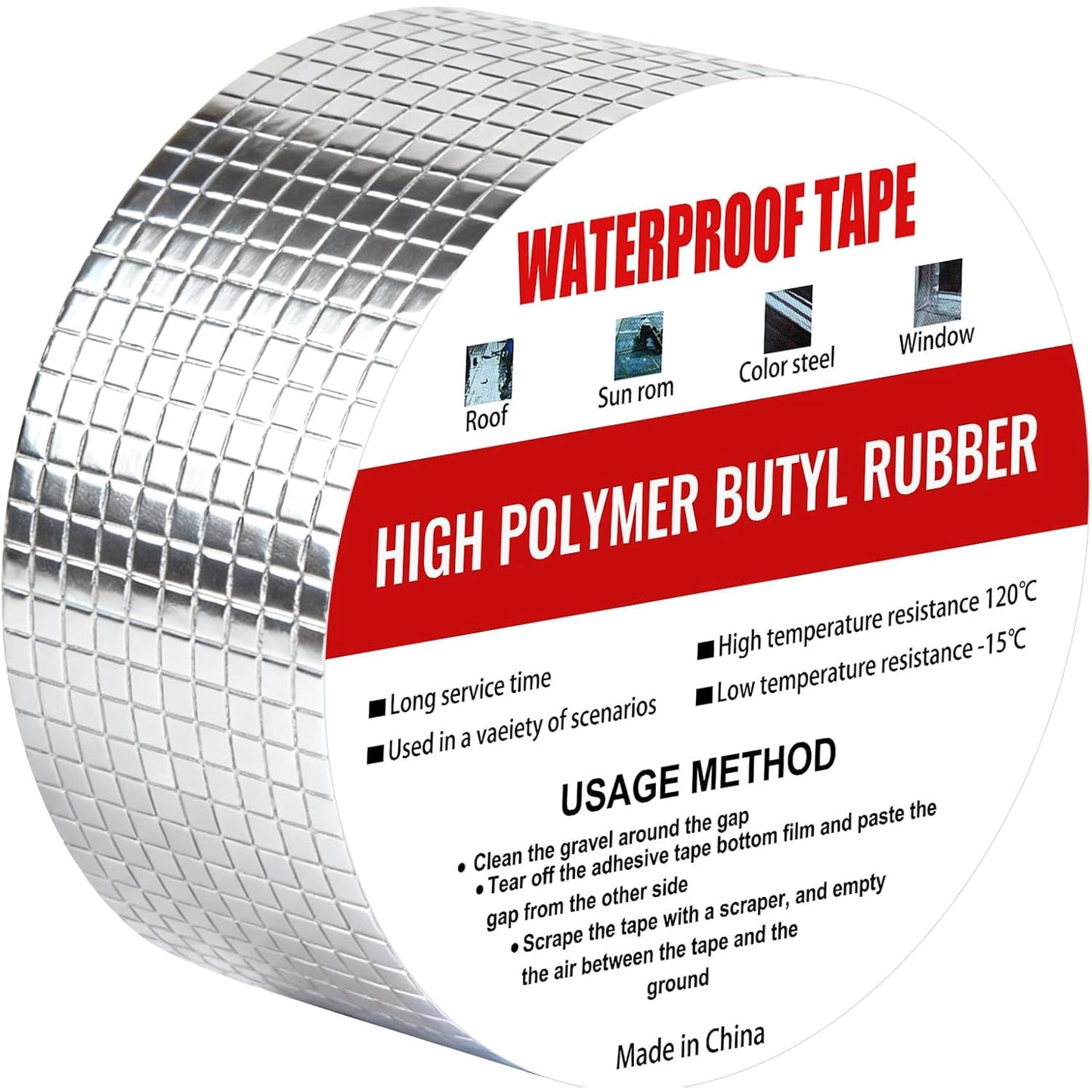 Waterproof Aluminum Butyl Tape 10m x 50mm Roof Repair