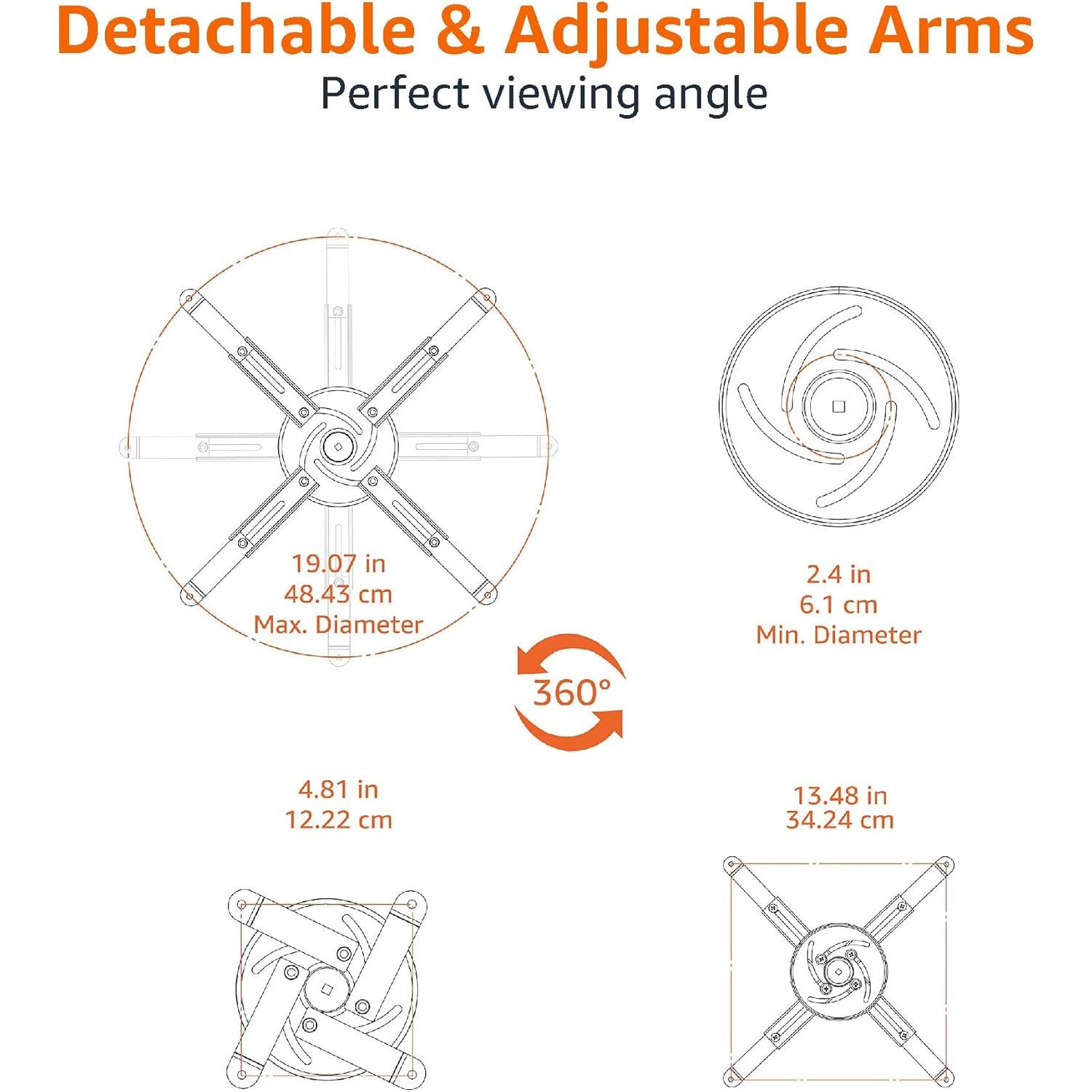 Amazon Basics Tilting Projector Mount – Heavy‑Duty 15 kg Capacity