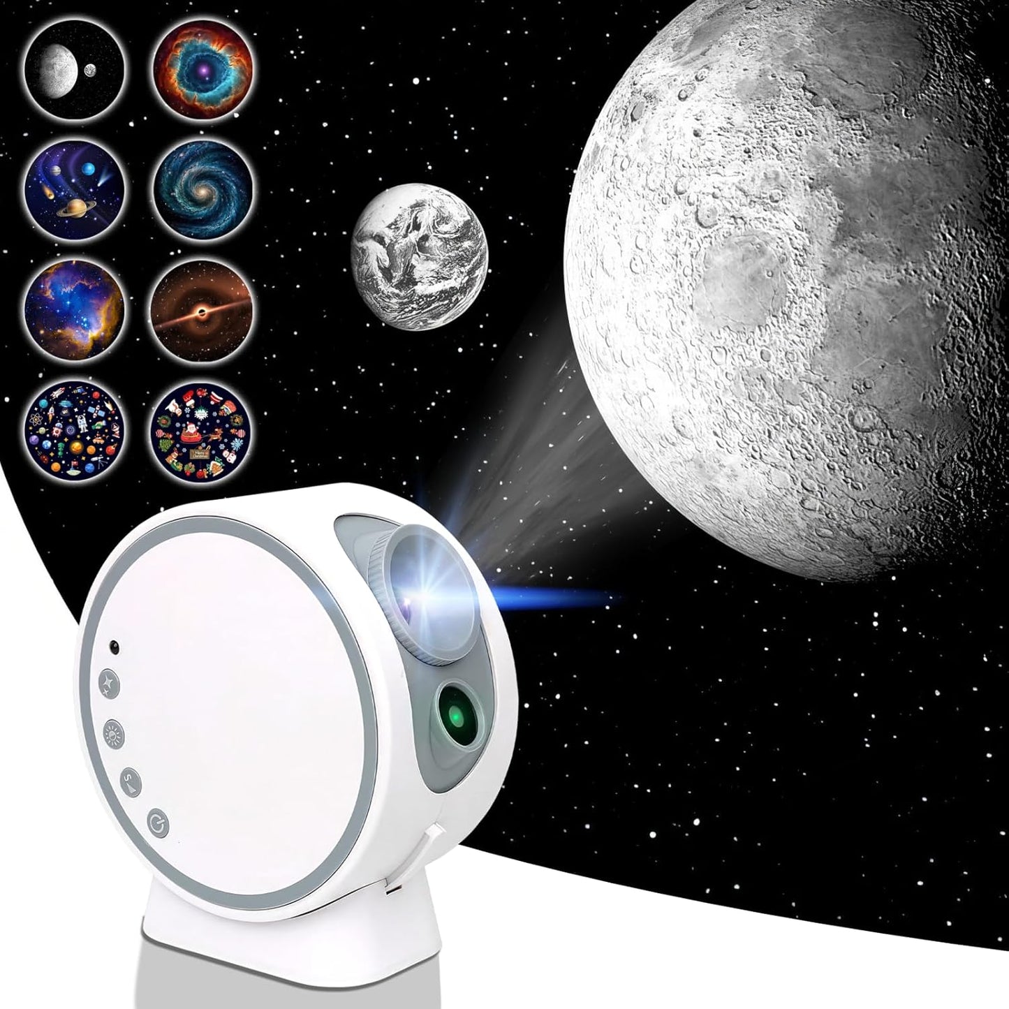 HD Planetarium Galaxy Star Projector, 8 Discs, Bluetooth, White Noise