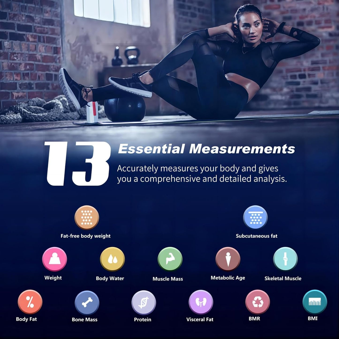 Foryond Black Digital Body Fat Scale with Bluetooth