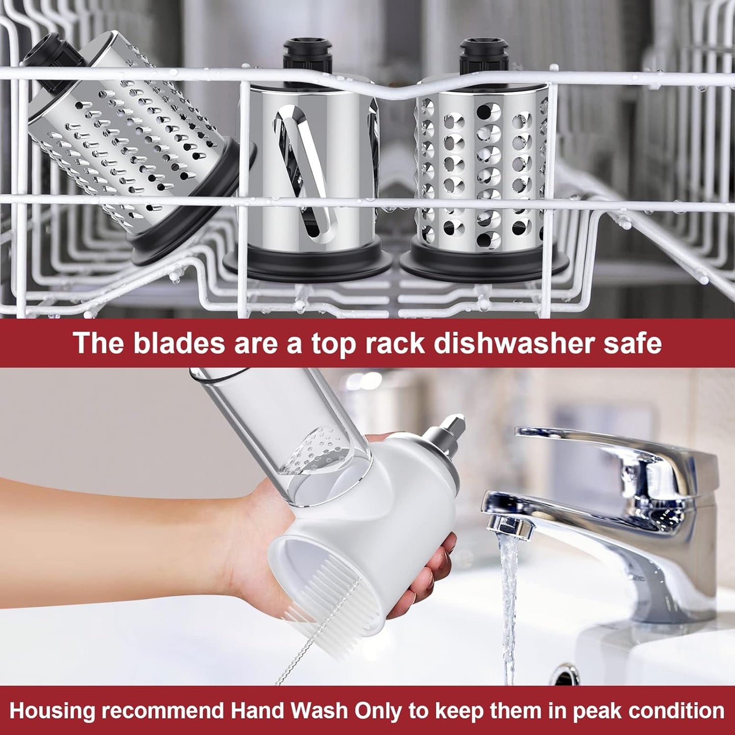 GVODE Shredder Attachment for KitchenAid Stand Mixer, Steel Blade, White
