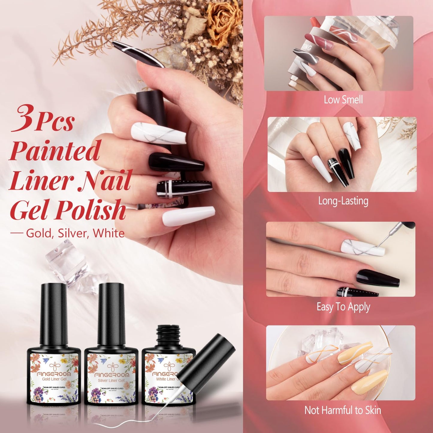 FINGEROOM 48‑Piece UV Gel Nail Polish Set with 5 Topcoats