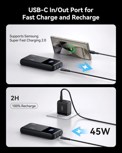 INIU BI-B62 Laptop Power Bank 20000mAh 65W Fast Charging Black