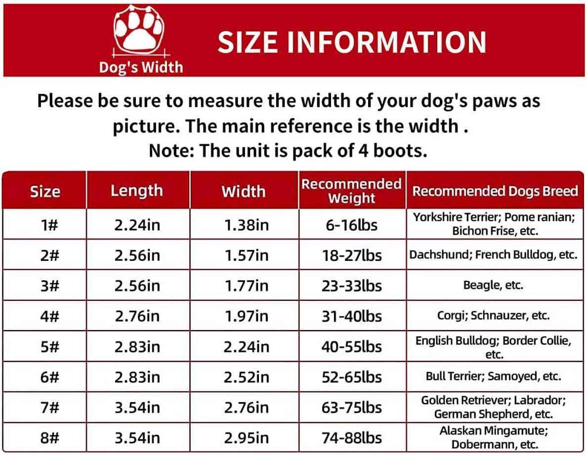MOKCCI Truelove Waterproof Dog Boots Reflective Straps for All Dogs