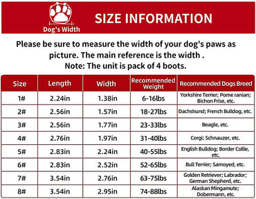 MOKCCI Truelove Waterproof Dog Boots Reflective Straps for All Dogs