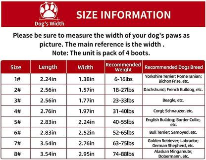 MOKCCI Truelove Waterproof Dog Boots Reflective Straps for All Dogs
