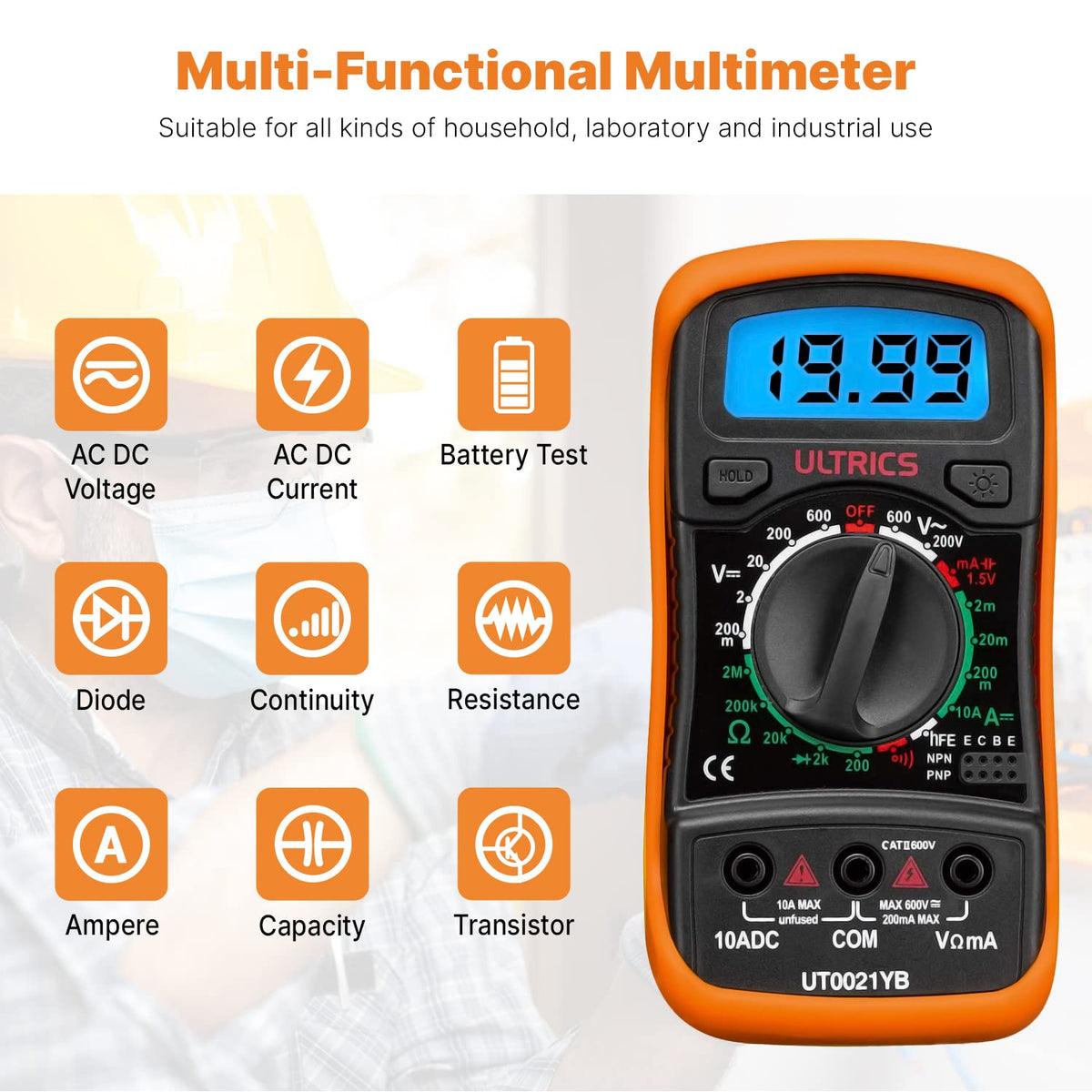 ULTRICS UT0021YB Digital LCD Multimeter