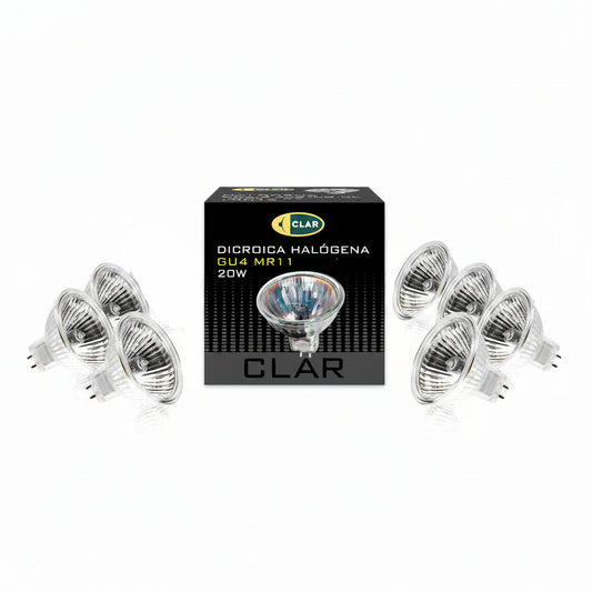 CLAR Halogen Bulb MR11 GU4 20 W 12 V Warm White 2700K Dimmable CRI 95 10-Pack