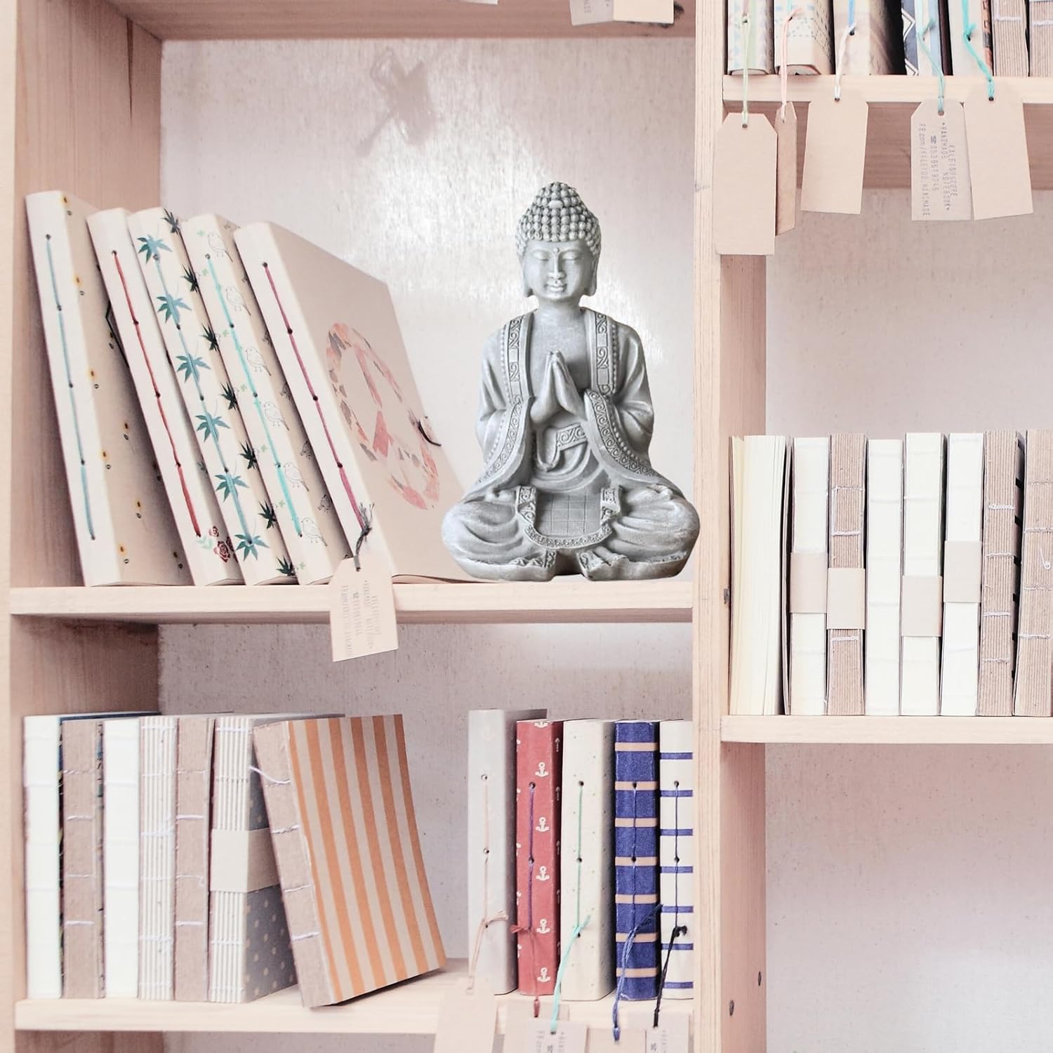 Zen Light SBM2 Stone Buddha Figurine Meditation Grey 10 x 5 x 12.5 cm