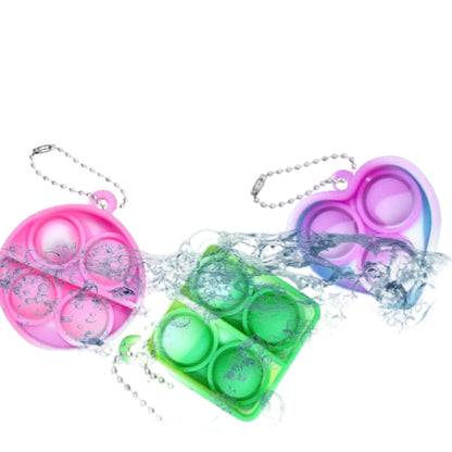 30 Pack Colorful Silicone Fidget Keyring Set for Kids