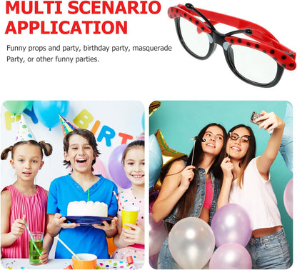 Amosfun Colorful Ladybug Cartoon Party Sunglasses for Kids