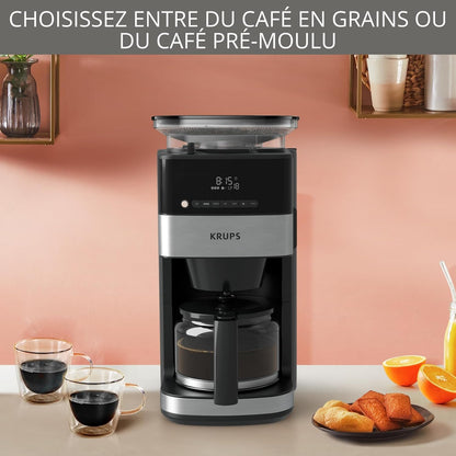 Krups Grind Aroma 10‑Cup Programmable Coffee Maker with Built‑In Grinder