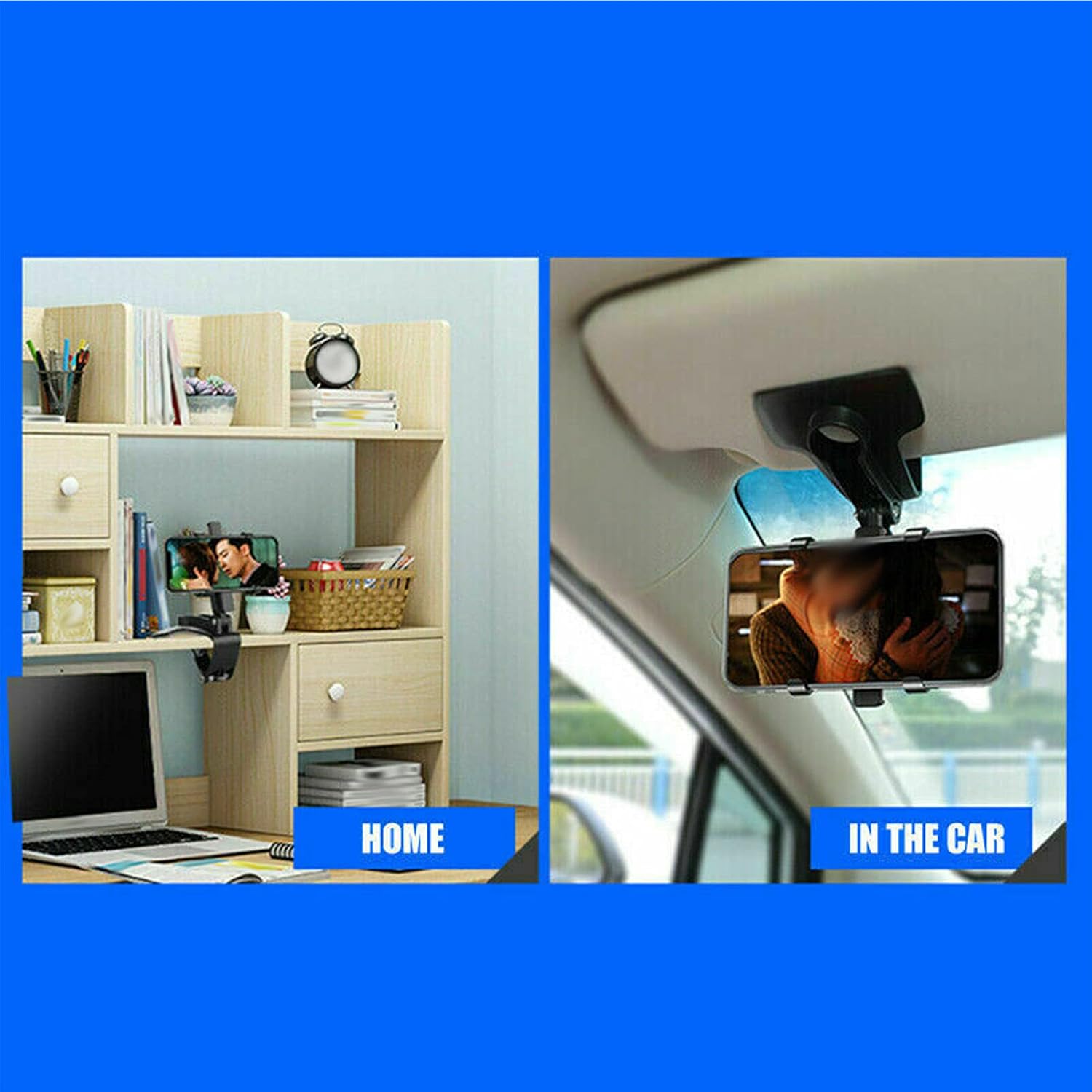 Universal Rotatable Car Phone Holder Stand Dashboard Sun Visor Clip
