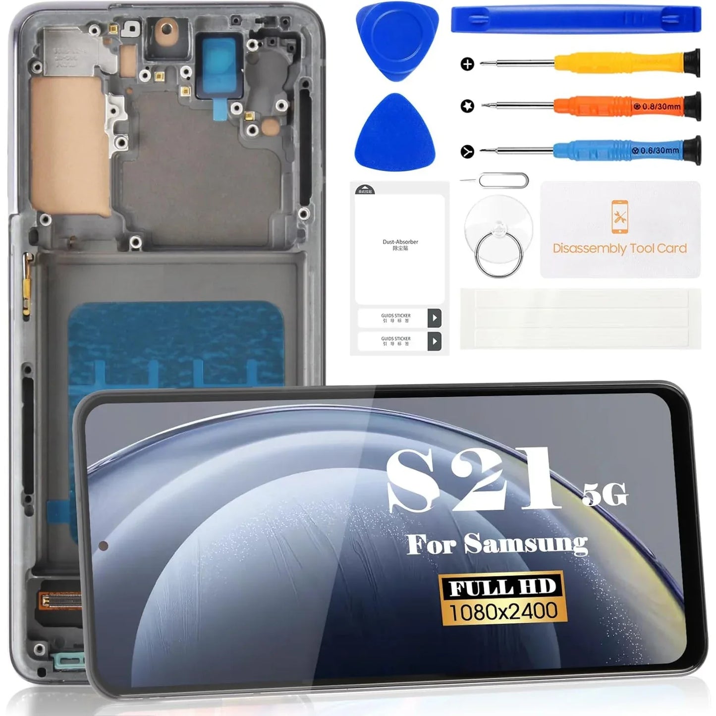 Samsung Galaxy S21 5G LCD Touch Screen Replacement Kit Black - Gomix Brands Outlet