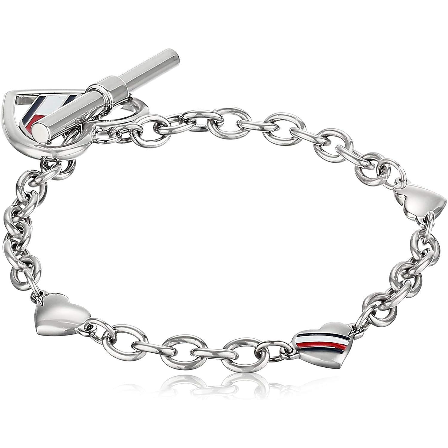 Tommy Hilfiger Silver Heart Cuff Bracelet for Women
