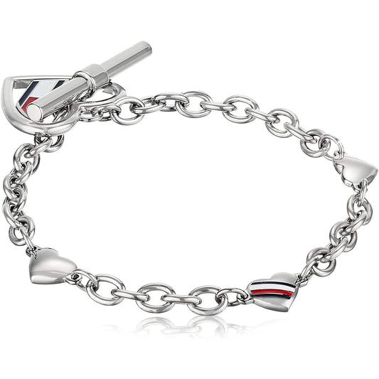 Tommy Hilfiger Silver Heart Cuff Bracelet for Women