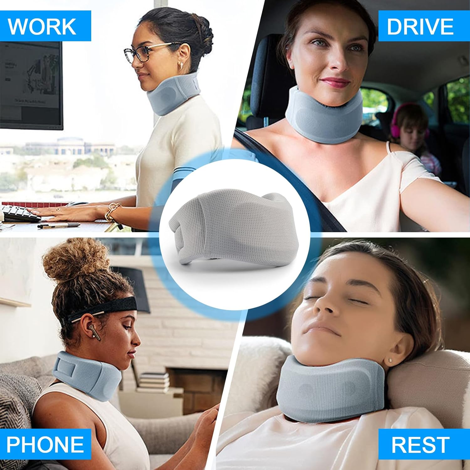Premium Cervical Collar Neck Brace for Sleeping, Soft Foam Neck Support