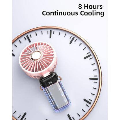 Koonie Portable Handheld Fan: 5-Speed Rechargeable Battery Operated Mini Desk Fan
