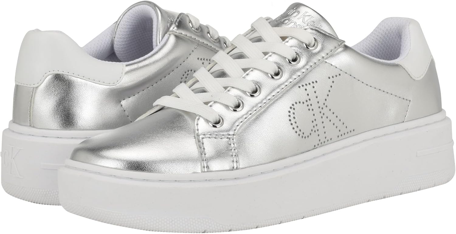 Calvin Klein Women's DAILI Lace-Up Platform Sneaker - Stylish Faux Leather Comfort