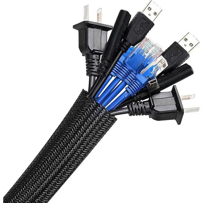 AGPTEK 2 m Cable Sleeve, 25-39 mm Self-Closing Cable Duct, Flexible Woven Cable Sheath - Gomix Brands Outlet