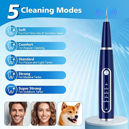 SILRIVES Ultrasonic Dental Scaler Plaque Remover 5 Modes
