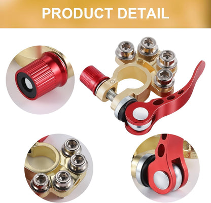 SINGARO 4-Way Quick Release Car Battery Terminal Connectors SAE/JIS A Type Gold-A