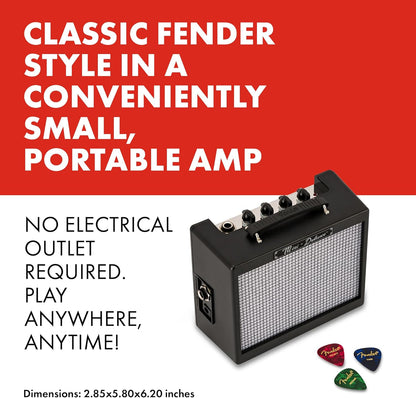 Fender Mini Deluxe 3-Watt Electric Guitar Amplifier - Portable and Authentic
