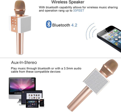 TOSING 008 Wireless Bluetooth Karaoke Mic with 10W Stereo Speakers