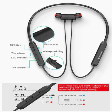 YATWIN Bluetooth 5.0 Waterproof In-Ear Earbuds with Magnetic Design