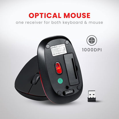 Perixx PERIDUO-712B Wireless Mini Keyboard and Mouse Set