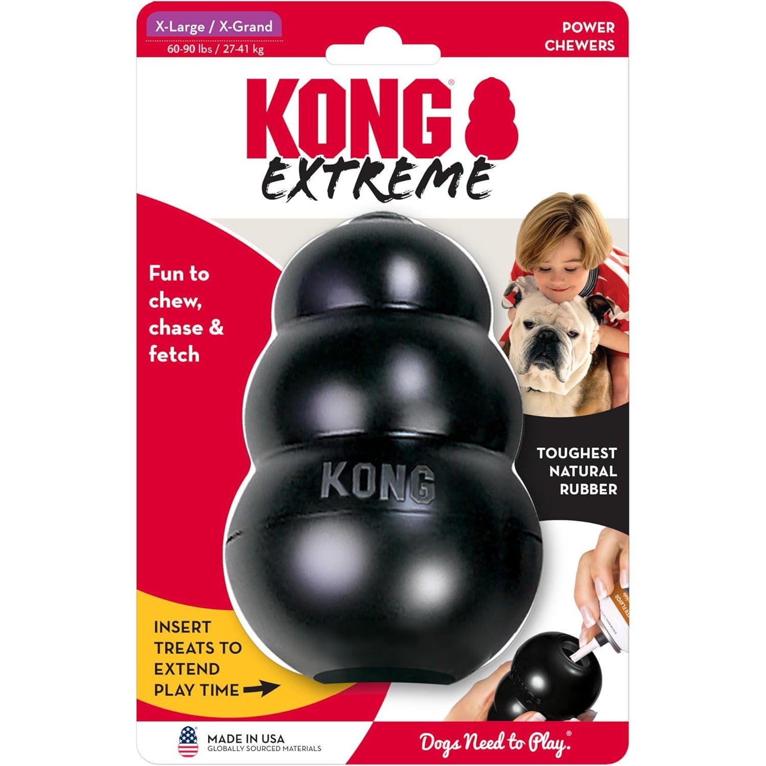 KONG Extreme Black Dog Toy - Durable Chew Toy for Power Chewers
