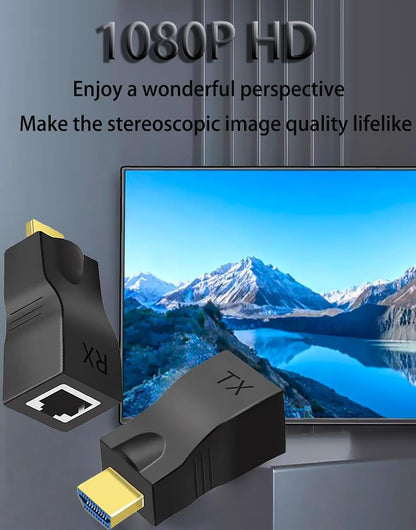 AieSHOP HDMI Extender Over Ethernet Cat 5e/6 Cable 1080P Up to 98ft RJ45 to HDMI Converter for HDTV Projector Monitor