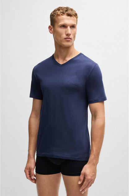 BOSS Men's Pure Cotton V-Neck T-Shirt Pack of Six