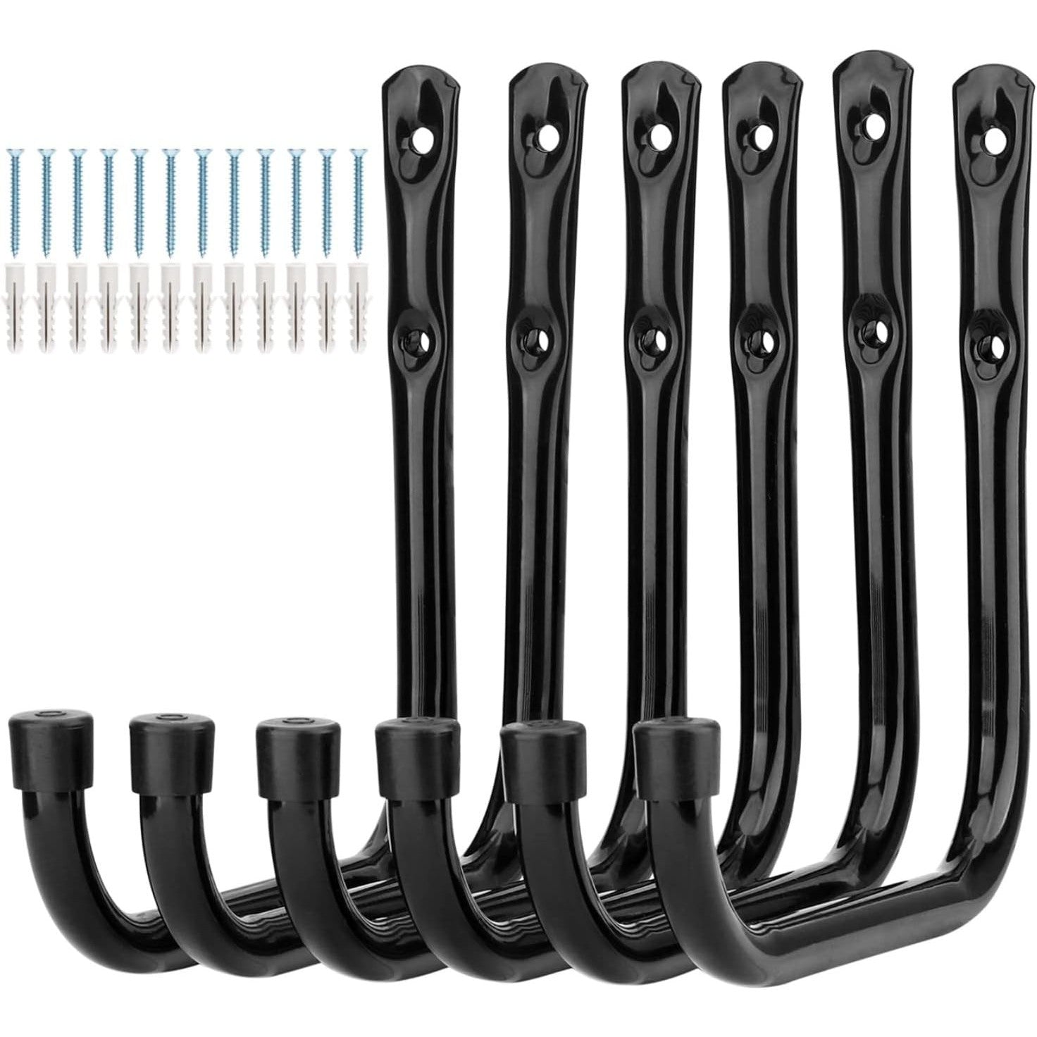 Heavy-Duty Steel Garage Wall Hooks 17cm J-Shaped Storage Hangers